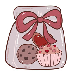 Valentine Chocolate Gift Bag with Bow illustration 
	