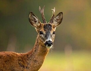 Roe Deer Portrait - A Close-Up of Wildlife in Nature.