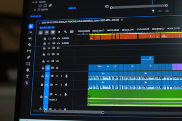 Editing videos on laptop