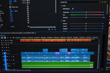 Editing videos on laptop