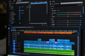 Editing videos on laptop