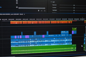 Editing videos on laptop