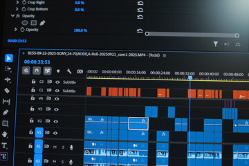Editing videos on laptop
