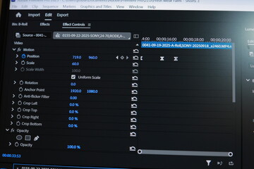 Editing videos on laptop
