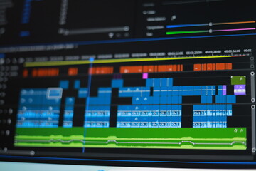 Editing videos on laptop