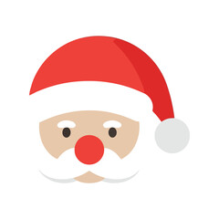 Festive santa claus face illustration merry christmas holiday celebration icon vector
