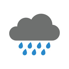 Cloudy sky with falling raindrops symbolizing weather and atmospheric conditions vector