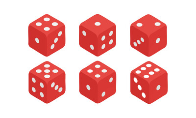 Naklejka premium Modern Clean Vector Ludo Dice Grid – Six Minimal Cubes Set illustration, easily editable.