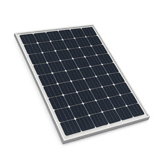 Solar panel angled view isolated on white background — clean energy and eco technology concept