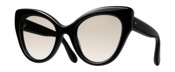 Glossy black acetate wide butterfly frames.