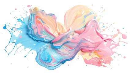 Colorful paint splash design art on transparent background