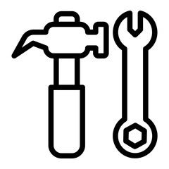hammer and wrench icon