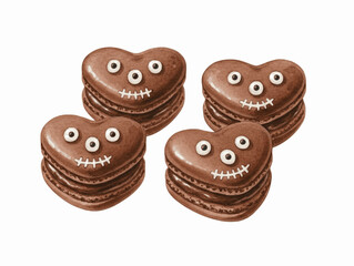 Spooky Sweet Treats Macaron Halloween isolated watercolor vector illustration svg