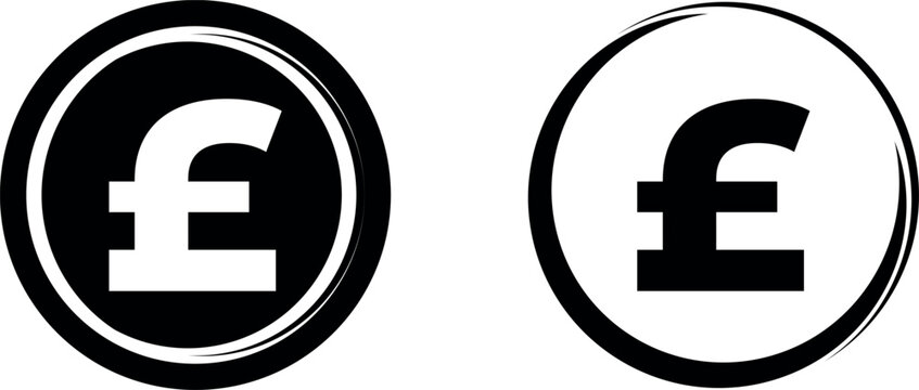 Pound icon concept, simple flat design. Clipart vecot in black colors
