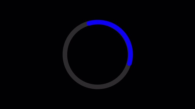 Animated circle loading gif video icon with black background.
