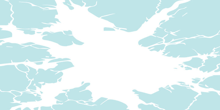 A light blue background with a central white shattered pattern resembling cracked ice or glass.