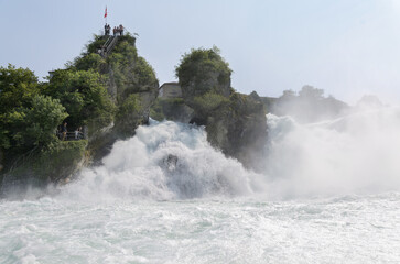 Rhine Falls Switzerland Massive Powerful Summer Flow. 09. Juli 2025