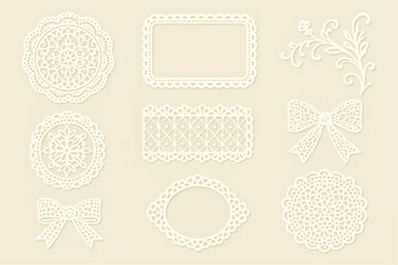 ナチュラルで可憐なレース柄の装飾セット