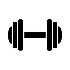 Minimalist gym dumbbell icon outline isolated on white.