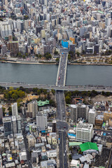 Obraz premium Birdview of Tokyo in Japan from the The Sakura Skytree tower. One of World's tallest towers of 634 meters.