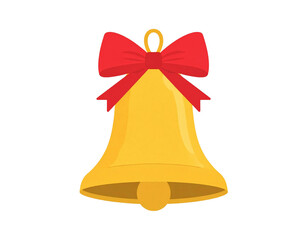 リボンのついたクリスマスベルのアイコンイラスト