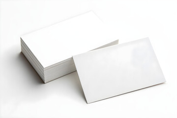 A Set of Blank White Business Cards - Isolated on White Background