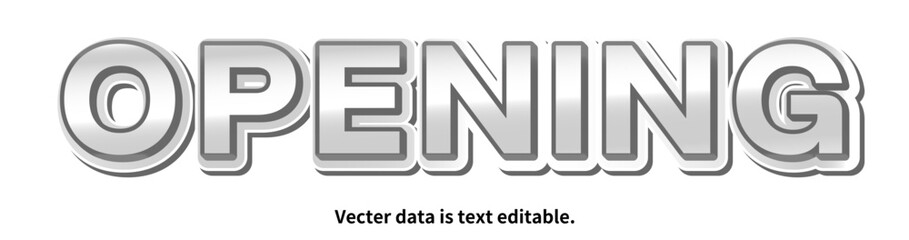 銀文字_袋文字_立体的_ベクターデータは打ち換え可能_アピアランス編集可能_OPENING