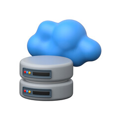 Cloud server, data storage, premium 3d illustration of online data storage