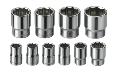 Nine-piece short socket set for home DIY projects.