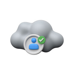 Well designed cloud user 3d icon, personal cloud, cloud service provider