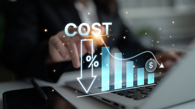 Cost reduction and cost saving through digital transformation, business cost optimization, operational cost reduction, financial saving, and resource efficiency strategies for business success. Spline