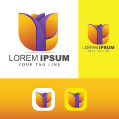 Abstract_Gradient_Tulip_Flower_U_Logo