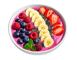 Photo of berry smoothie bowl isolated on transparent background png