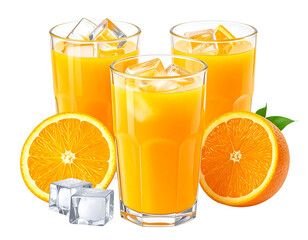 Photo of orange juice glasses isolated on transparent background png