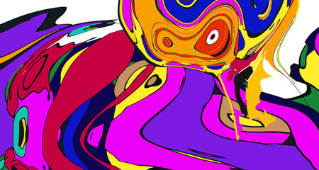 Colorful abstract psychedelic liquid and fluid background pattern