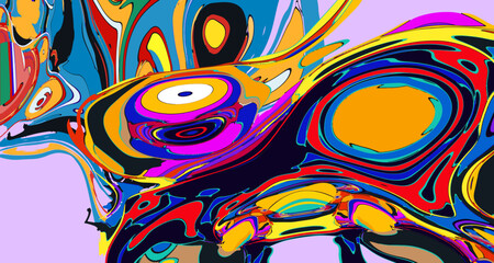 Colorful abstract psychedelic liquid and fluid background pattern