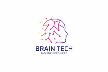 Brain Logo Artificial Intelligence Technology Future Learning Solution Business