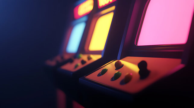 Immerse yourself in nostalgia! Retro gaming meets vibrant neon lights. Explore the arcade classics with vintage gaming cabinets.  Get ready for a flashback!