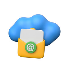 A 3d icon of cloud mail, ready to use and download