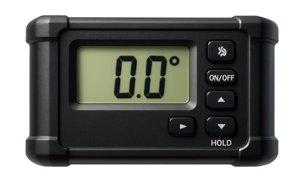 Compact digital magnetic level with Bluetooth for surveying professionals.