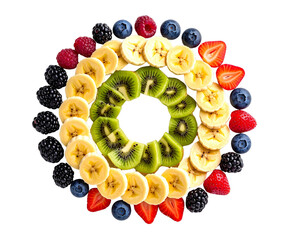Photo of fruit ring platter isolated on transparent background png