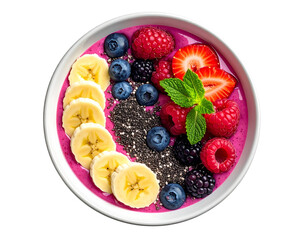 Photo of berry smoothie bowl isolated on transparent background png