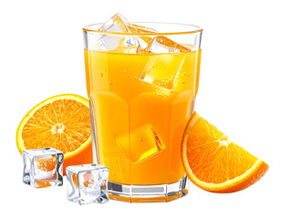 Photo of iced orange juice isolated on transparent background png