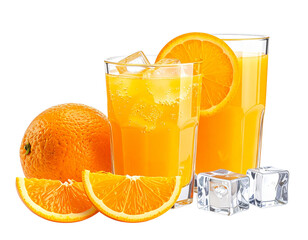 Photo of fresh orange juice glass isolated on transparent background png