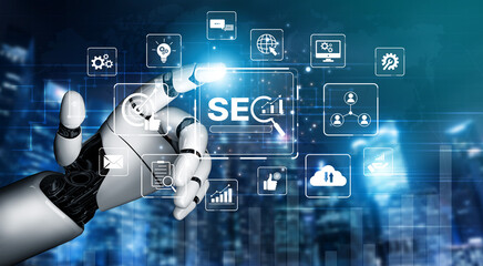 AI improves SEO visibility using intelligent optimization tools, keyword analytics, and smart...