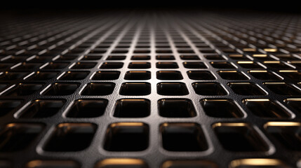Abstract metal grid pattern, showcasing the intricate detail and texture of the surface