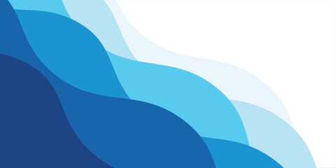 Seamless sea waves layered vector background. Soft Blue ocean waves. Water wave pattern design.