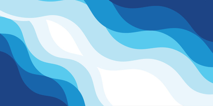 Seamless sea waves layered vector background. Soft Blue ocean waves. Water wave pattern design.