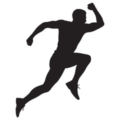 Silhouette of Muscular Man in Yoga Pose