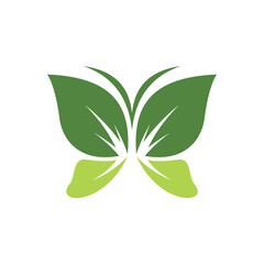 Beautiful butterfly logo design flying flapping its wings